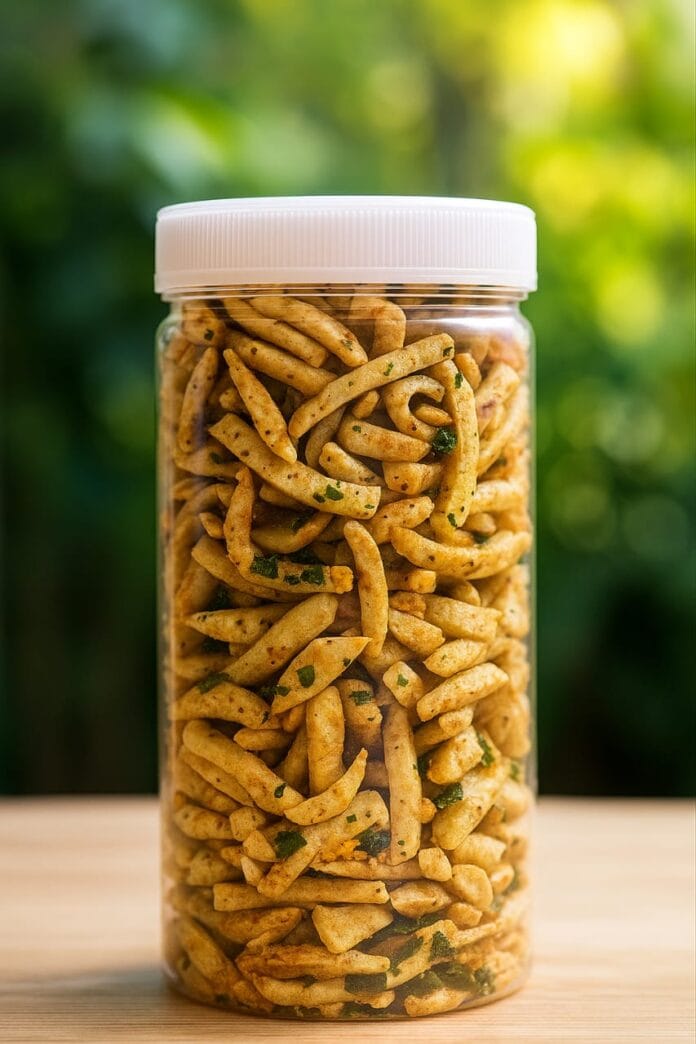 basreng stik bertabur irisan daun jeruk,pedas